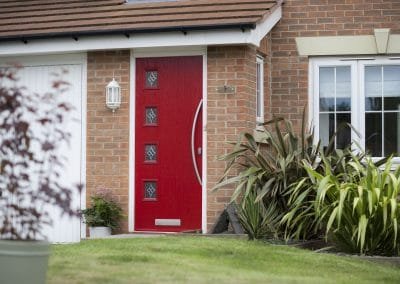 4 Square Red Flair Glass